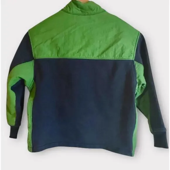 Free Assembly Boys Jacket Collared Half Zip Long Sleeve Green Dark Blue Size M 8 - Picture 3 of 12